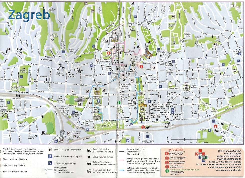 zagreb tourist map pdf in english