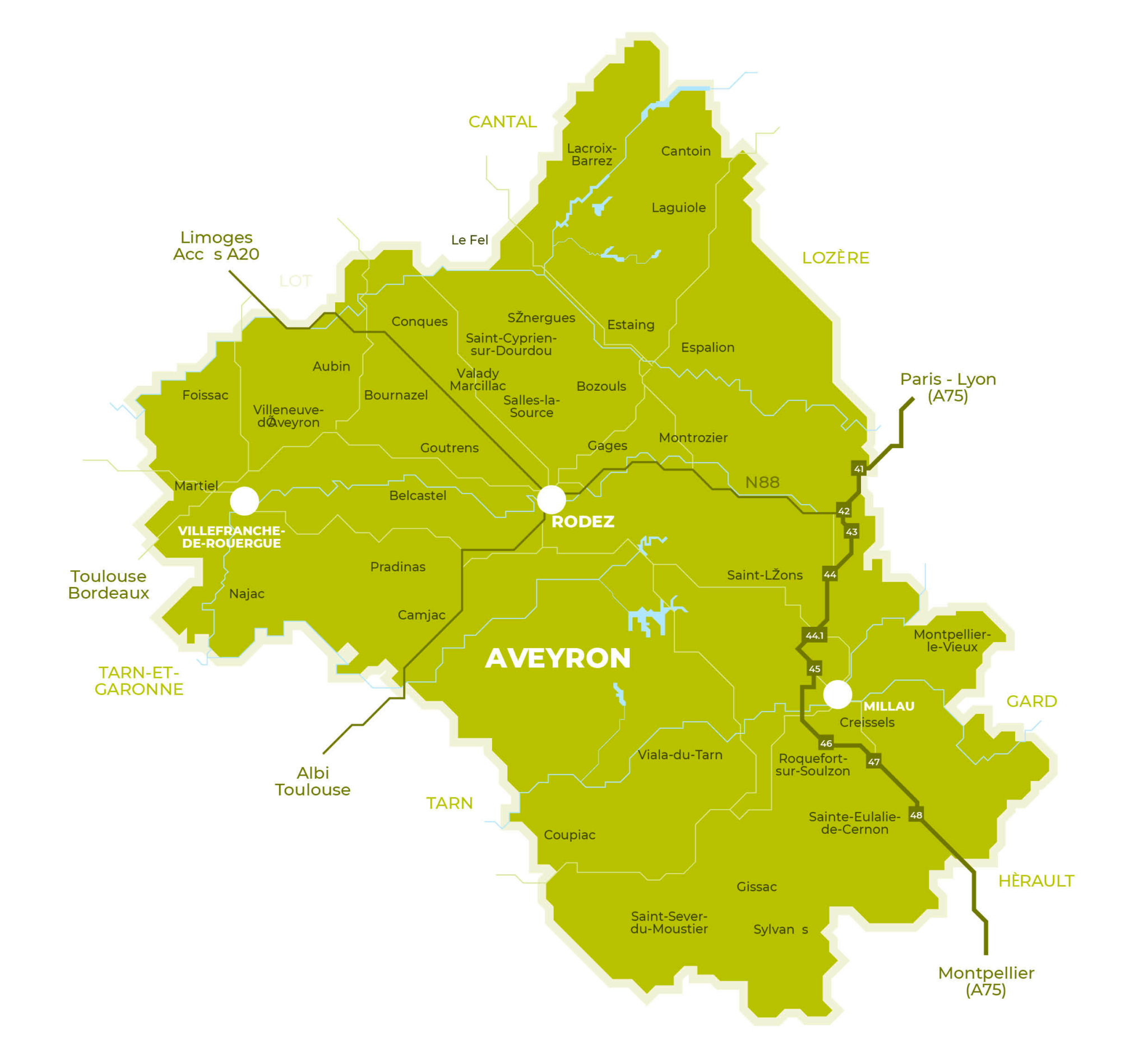 Carte Aveyron